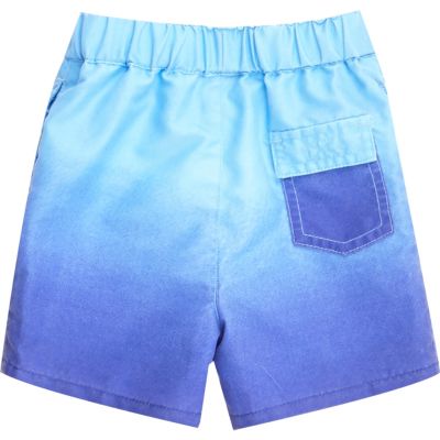Mini boys blue faded swim shorts